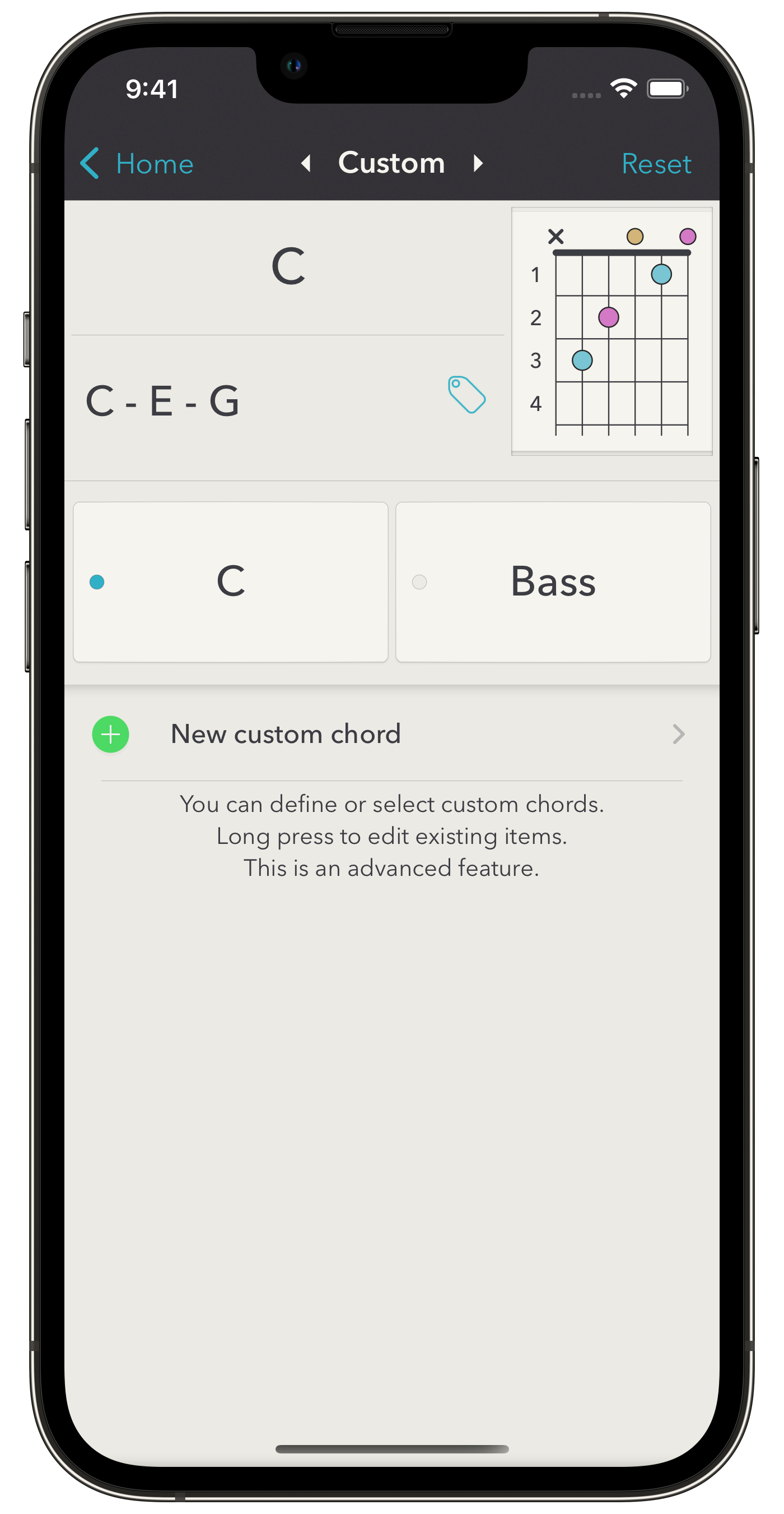 Custom chords list