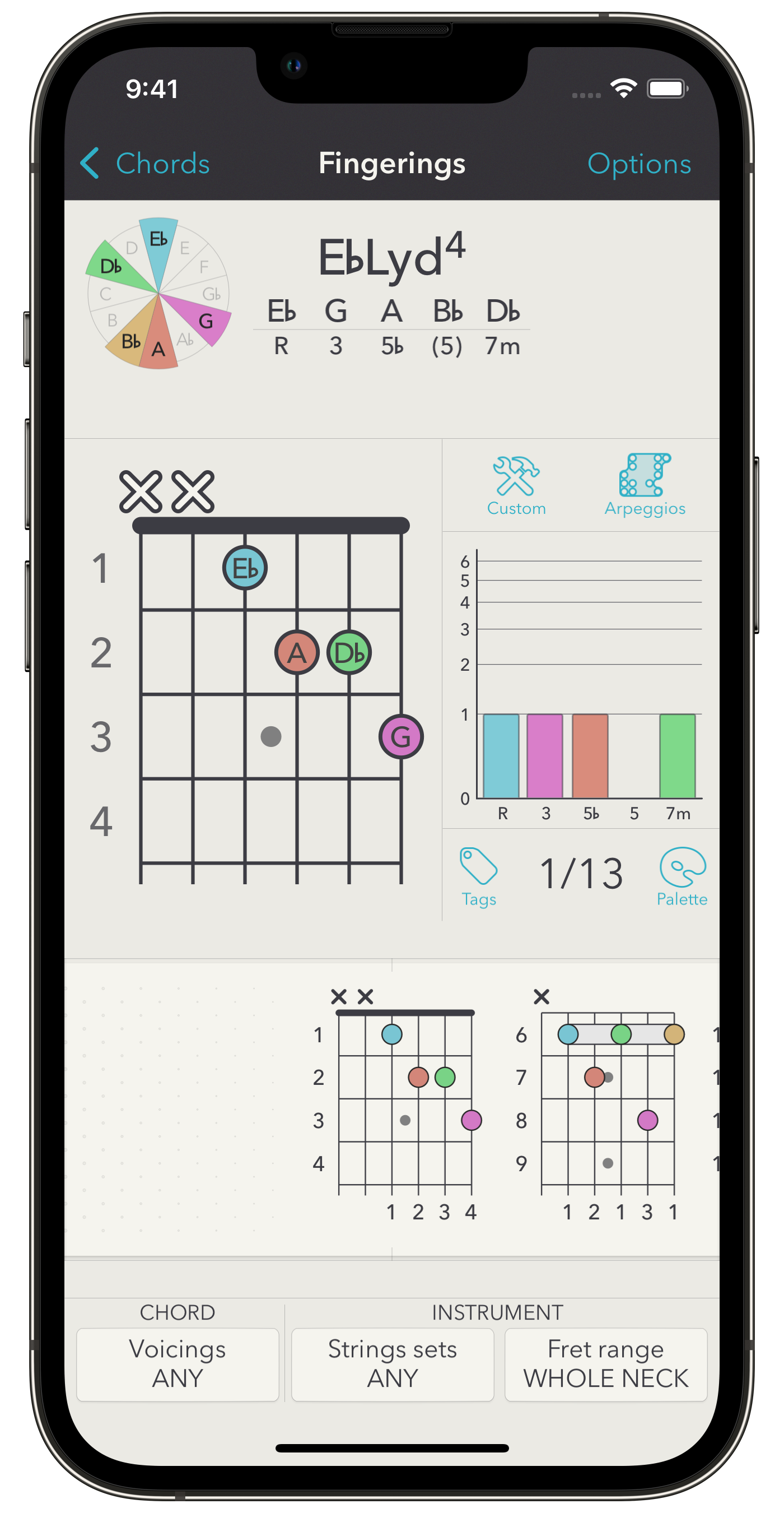 Custom chord voicings