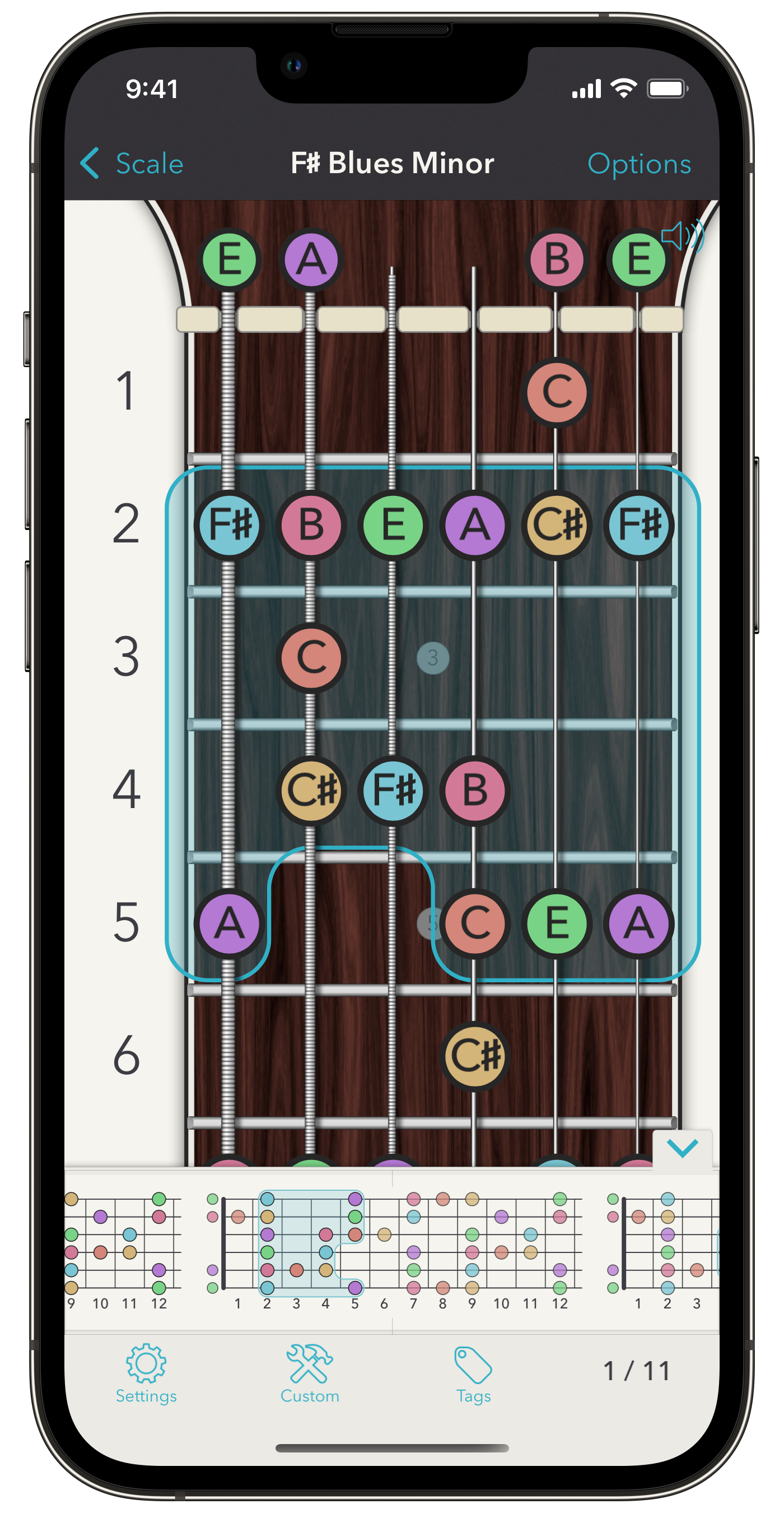 F sharp chord on iPhone